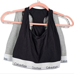 2 PACK Calvin Klein Classic Sports Bra 2 pack Gray and Black Bralette